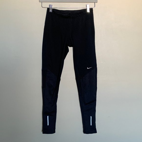 Nike Pants - Nike Dri Fit black running pants ankle zip size XS